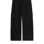 ARKET kleding 0DXJP182 zwart soepele cargobroek vrouwen