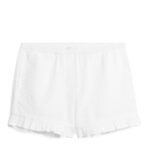 ARKET kleding 0DXJP187 wit seersucker short met ruches vrouwen