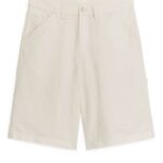 ARKET kleding 0DXJP188 gebroken wit linnen katoenen werkkledingshorts vrouwen