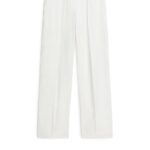 ARKET kleding 0DXJP189 wit linnen broek vrouwen