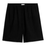 ARKET kleding 0DXJP191 zwart losvallende gekreukte short vrouwen
