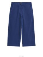 ARKET kleding 0DXJP192 blauw cropped katoenen linnen chino vrouwen