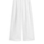 ARKET kleding 0DXJP198 wit wijde linnen broek vrouwen