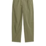 ARKET kleding 0DXJP199 kaki groen Katoenen chino met ronde pijpen vrouwen