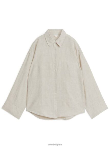 ARKET kleding 0DXJP1 beige linnen overhemd vrouwen