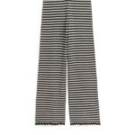ARKET kleding 0DXJP202 donkerblauw/gebroken wit gebreide katoenen broek vrouwen