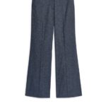 ARKET kleding 0DXJP205 blauw uitlopende linnen broek vrouwen