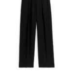 ARKET kleding 0DXJP208 zwart broek van keperstof van wolmix vrouwen