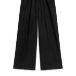 ARKET kleding 0DXJP210 zwart broek met wijde pijpen vrouwen