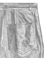 ARKET kleding 0DXJP212 zilver zilver metallic leren broek vrouwen - Image 2