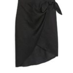 ARKET kleding 0DXJP261 zwart wikkel linnen rok vrouwen