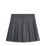 ARKET kleding 0DXJP267 grijs gemêleerd geplooide minirok van wolmix vrouwen