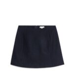 ARKET kleding 0DXJP269 donkerblauw minirok van wol vrouwen