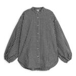ARKET kleding 0DXJP26 zwart wit seersucker overhemd vrouwen