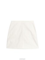 ARKET kleding 0DXJP271 wit minirok van katoenkeperstof vrouwen