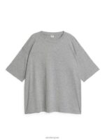 ARKET kleding 0DXJP276 grijs gemêleerd oversized t-shirt vrouwen - Image 5