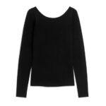 ARKET kleding 0DXJP277 zwart Jersey top met ronde hals vrouwen