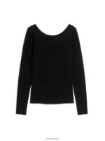 ARKET kleding 0DXJP277 zwart Jersey top met ronde hals vrouwen