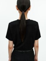 ARKET kleding 0DXJP280 zwart T-shirt met ronde hals vrouwen - Image 4