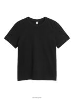 ARKET kleding 0DXJP280 zwart T-shirt met ronde hals vrouwen - Image 5