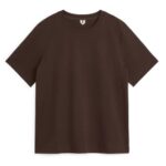 ARKET kleding 0DXJP288 donker bruin zwaargewicht t-shirt vrouwen