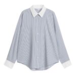 ARKET kleding 0DXJP28 blauw Wit contrasterend overhemd vrouwen