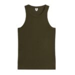 ARKET kleding 0DXJP290 donkergroen rib racer tanktop vrouwen