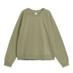 ARKET kleding 0DXJP291 groente zacht sweatshirt van franse badstof vrouwen