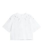 ARKET kleding 0DXJP293 wit geborduurd t-shirt vrouwen