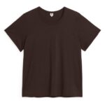 ARKET kleding 0DXJP295 donker bruin lichtgewicht katoenen t-shirt vrouwen