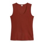 ARKET kleding 0DXJP302 roodachtig bruin geribde tanktop vrouwen