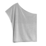 ARKET kleding 0DXJP303 zilver top met één schouder vrouwen