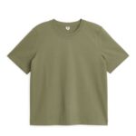 ARKET kleding 0DXJP317 kaki groen zwaargewicht t-shirt vrouwen