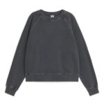 ARKET kleding 0DXJP319 donker grijs zacht sweatshirt van franse badstof vrouwen