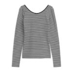 ARKET kleding 0DXJP329 zwart wit Jersey top met ronde hals vrouwen