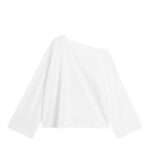 ARKET kleding 0DXJP333 wit T-shirt met asymmetrische hals vrouwen