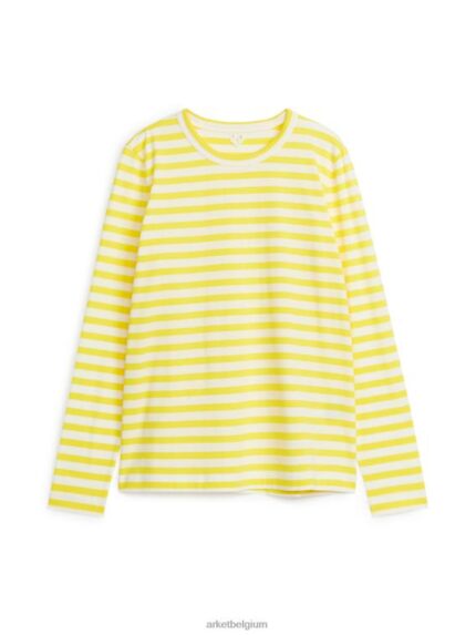 ARKET kleding 0DXJP345 geel Wit T-shirt met lange mouwen vrouwen