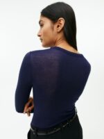 ARKET kleding 0DXJP346 donkerblauw merinotopje met lange mouwen vrouwen - Image 4
