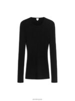 ARKET kleding 0DXJP348 zwart top met open achterkant vrouwen