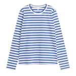 ARKET kleding 0DXJP349 blauw Wit T-shirt met lange mouwen vrouwen
