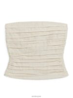ARKET kleding 0DXJP34 gebroken wit geplooide tubetop vrouwen