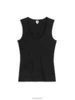 ARKET kleding 0DXJP364 zwart geribde tanktop vrouwen