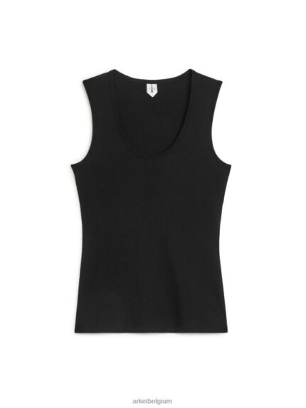 ARKET kleding 0DXJP364 zwart geribde tanktop vrouwen