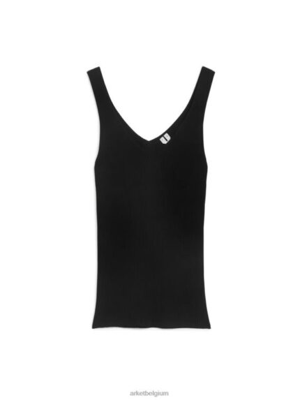 ARKET kleding 0DXJP371 zwart ribgebreide tanktop vrouwen