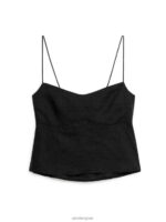 ARKET kleding 0DXJP38 zwart top met strikband aan de achterkant vrouwen
