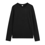 ARKET kleding 0DXJP392 zwart T-shirt met lange mouwen vrouwen