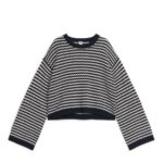 ARKET kleding 0DXJP394 donkerblauw/wit katoenen trui vrouwen