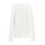 ARKET kleding 0DXJP396 wit geribbelde katoenen trui vrouwen