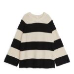 ARKET kleding 0DXJP399 zwart wit trui van katoenmix vrouwen