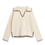 ARKET kleding 0DXJP401 gebroken wit/zwart katoenen trui vrouwen